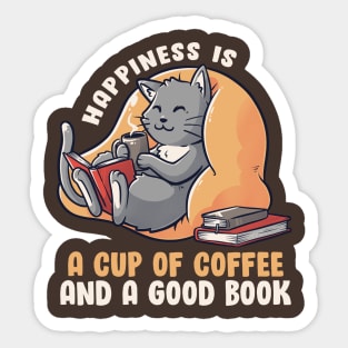 Happiness Is Cute Funny Cat Gift Sticker